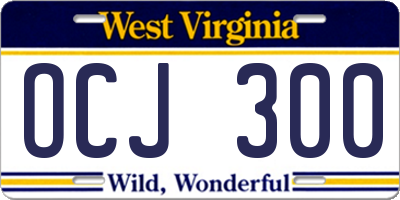 WV license plate OCJ300