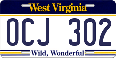 WV license plate OCJ302