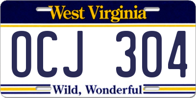 WV license plate OCJ304