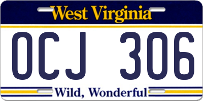 WV license plate OCJ306