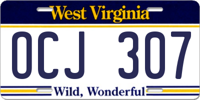 WV license plate OCJ307