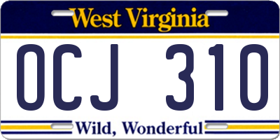 WV license plate OCJ310