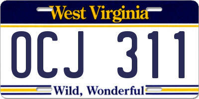 WV license plate OCJ311