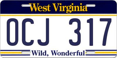 WV license plate OCJ317