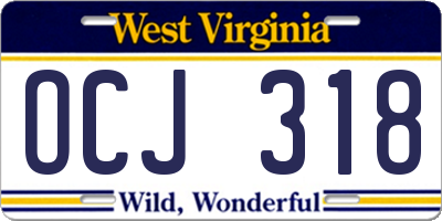 WV license plate OCJ318