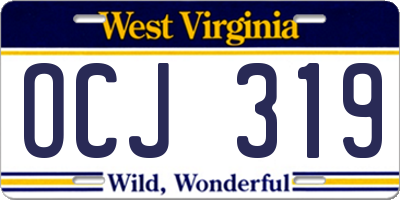 WV license plate OCJ319