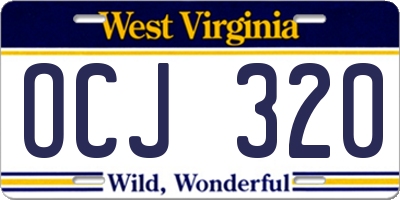 WV license plate OCJ320