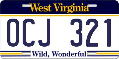 WV license plate OCJ321