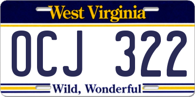 WV license plate OCJ322
