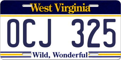WV license plate OCJ325