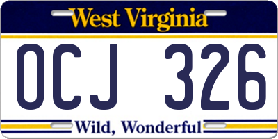WV license plate OCJ326