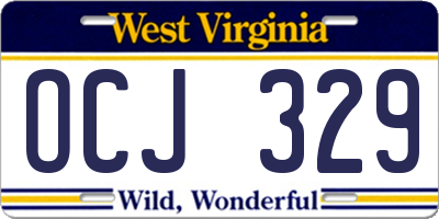 WV license plate OCJ329