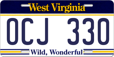 WV license plate OCJ330