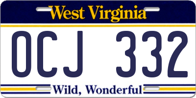 WV license plate OCJ332