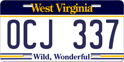 WV license plate OCJ337