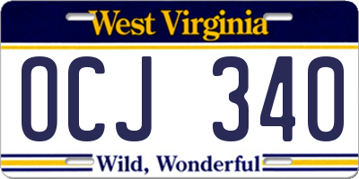 WV license plate OCJ340