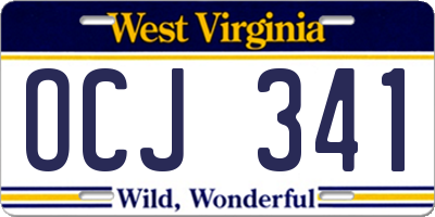 WV license plate OCJ341