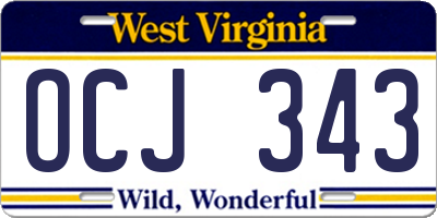 WV license plate OCJ343