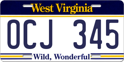 WV license plate OCJ345