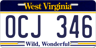 WV license plate OCJ346