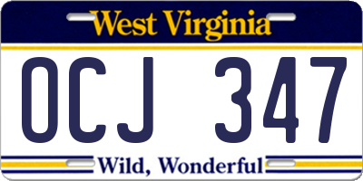 WV license plate OCJ347