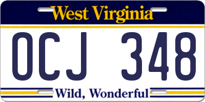 WV license plate OCJ348