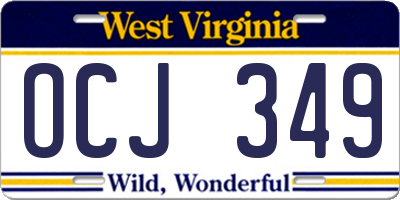 WV license plate OCJ349