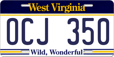 WV license plate OCJ350