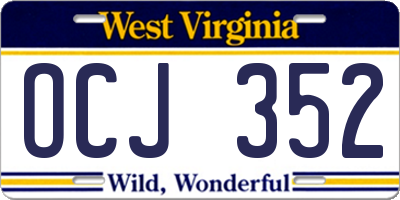 WV license plate OCJ352