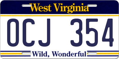 WV license plate OCJ354