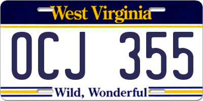 WV license plate OCJ355
