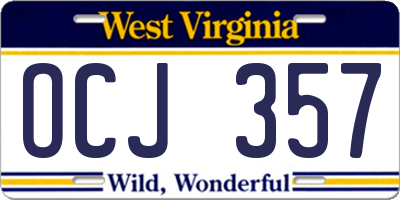 WV license plate OCJ357