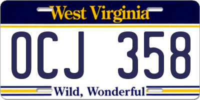 WV license plate OCJ358