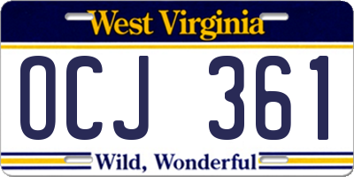 WV license plate OCJ361