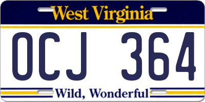 WV license plate OCJ364