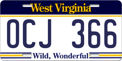 WV license plate OCJ366