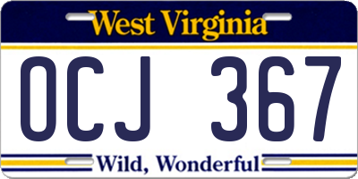 WV license plate OCJ367