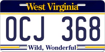 WV license plate OCJ368