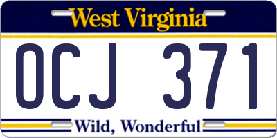 WV license plate OCJ371