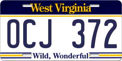 WV license plate OCJ372