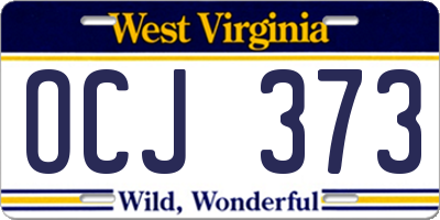 WV license plate OCJ373