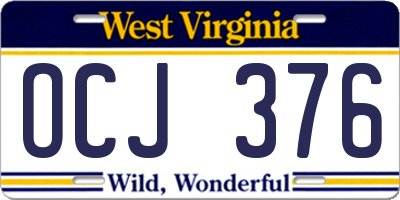 WV license plate OCJ376