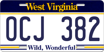 WV license plate OCJ382