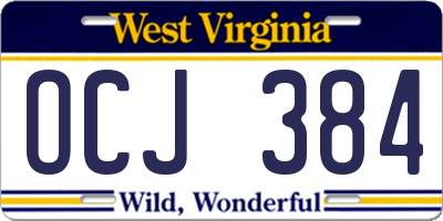 WV license plate OCJ384