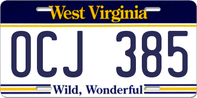 WV license plate OCJ385