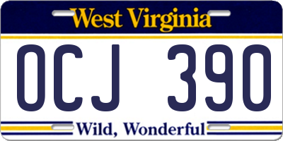 WV license plate OCJ390