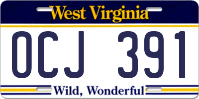 WV license plate OCJ391