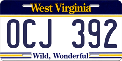 WV license plate OCJ392