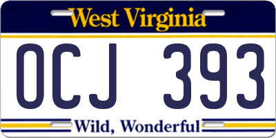 WV license plate OCJ393