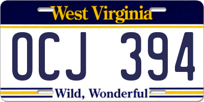 WV license plate OCJ394